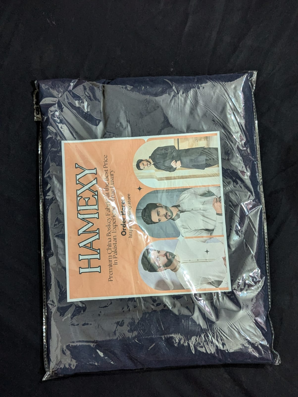 Premium China Boski Black Unstitched Suit – 5 Meter Fabric